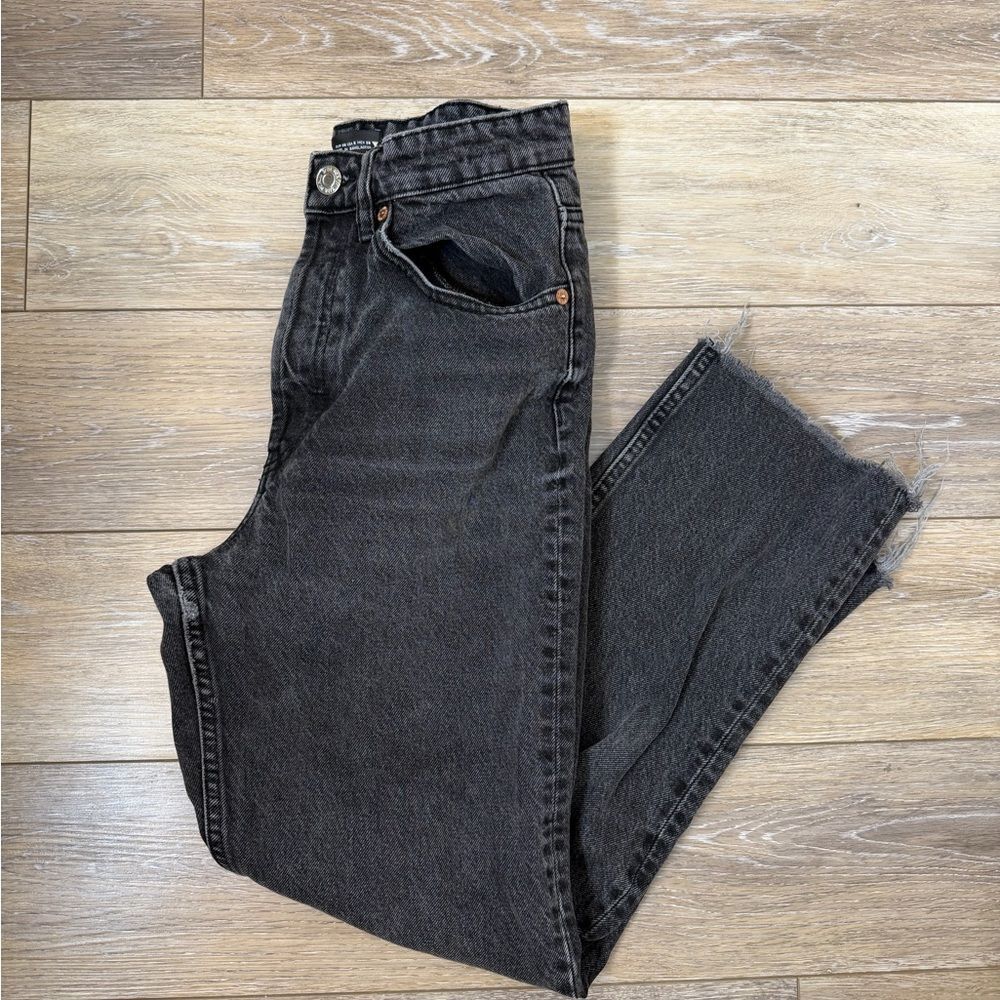 Zara Denim Black Straight Leg Jeans Sz 6